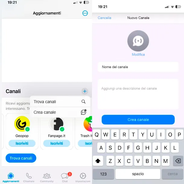 Come creare un canale whatsapp Appele IOS