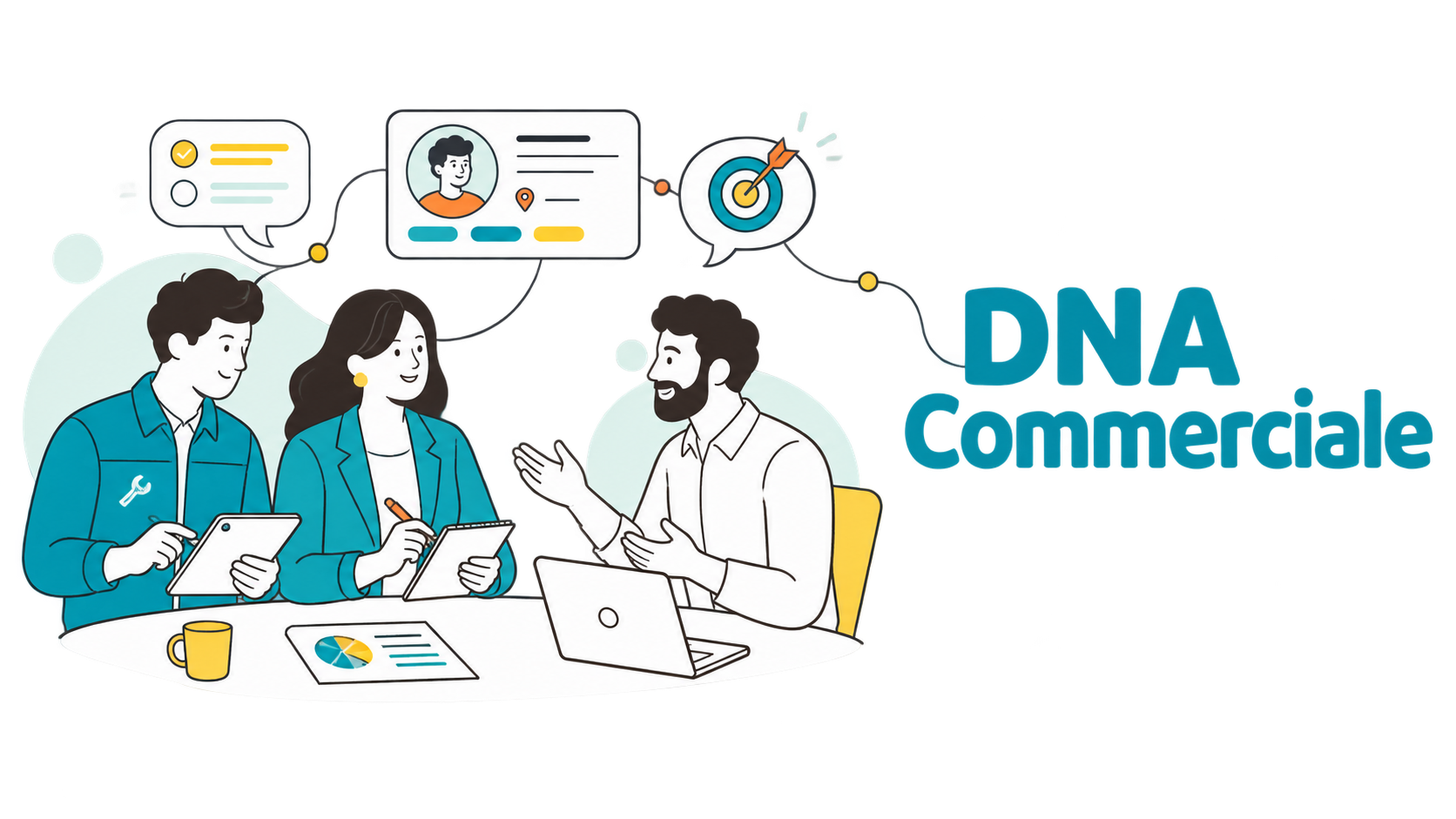 DNA Commerciale: tecnici e consulenti ascoltano il cliente e condividono informazioni utili allo sviluppo commerciale.